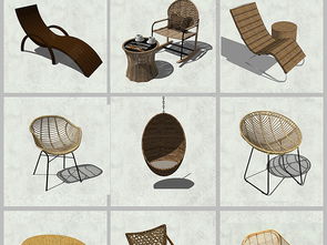 精品藤椅su模型設(shè)計(jì)模型下載